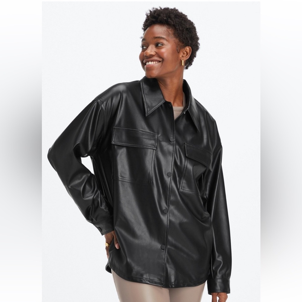 Oversized Vegan Leather Shaket from Fabletics (NWOT)
